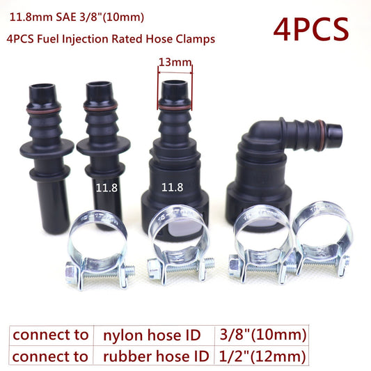 NEW 2 pairs Nylon Fuel Line Quick Connect Release Hose 11.8mm SAE 3/8 10mm
