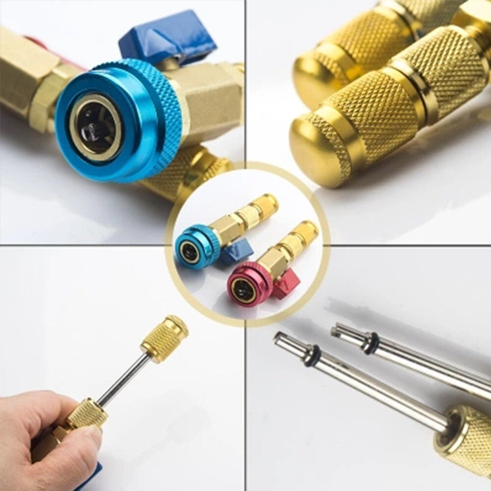 R134A Air Conditioner Valve Core Remover and Installer, High/Low Coupling Tool