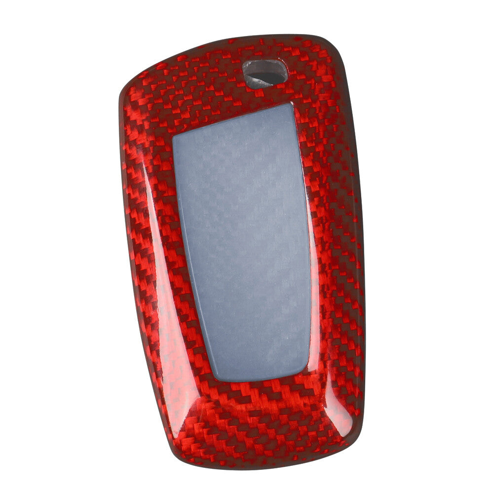 Carbon Fiber Remote Car Key Fob Cover Shell Red Fit for BMW 1 2 3 4 5 6 7 Series