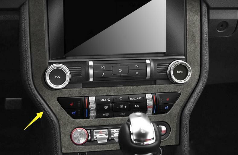 for Ford for Mustang 2015-2022 Gray Suede Central Console Navigation Frame Trim 1PCS