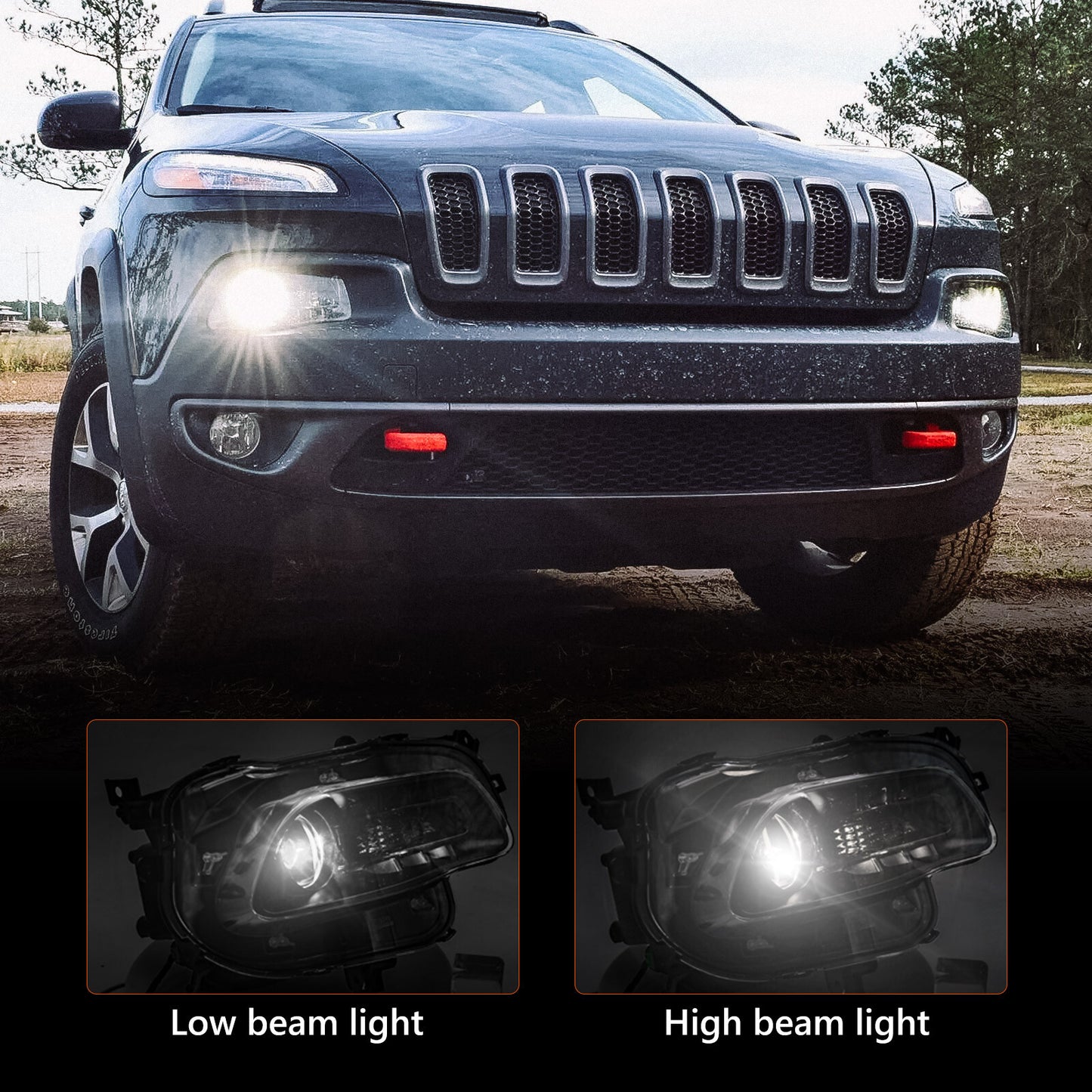 2014-2018 for Jeep Cherokee HID/Xenon Headlight Assembly Passenger Rights