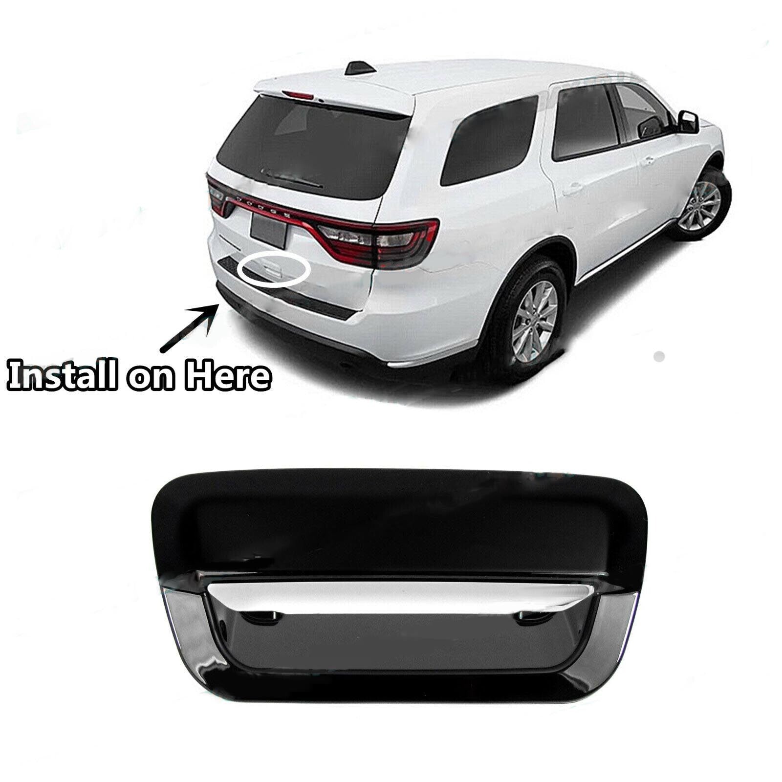 For 2014-2023 for Dodge Durango SUV Glossy Black Rear Trunk Door Handle Bowl Cover