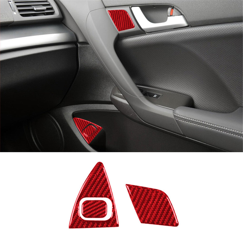 Red Carbon Fiber Passenger Side Door Accent Cover Trim for Acura TSX 2009-2014