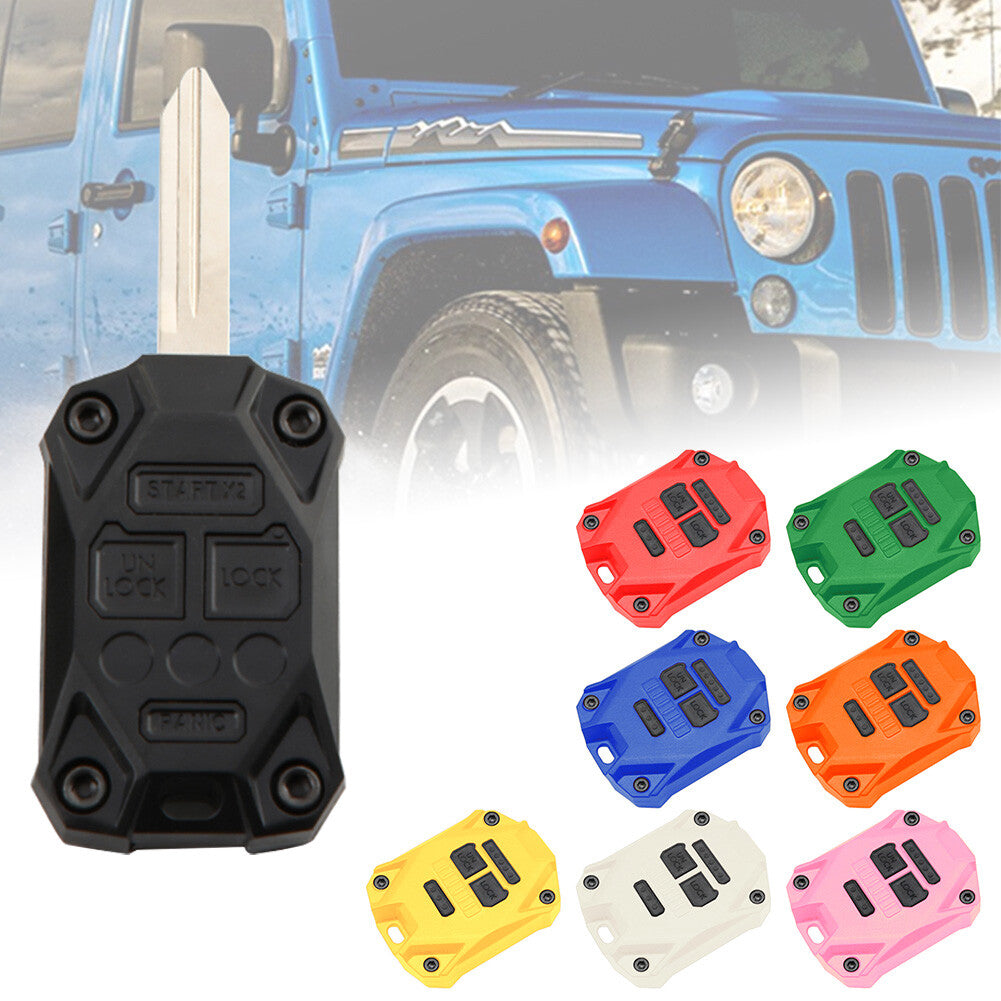ABS Car Key Fob Shell Case Cover for Jeep for Wrangler JK 2007-17 Red/Blue/Black