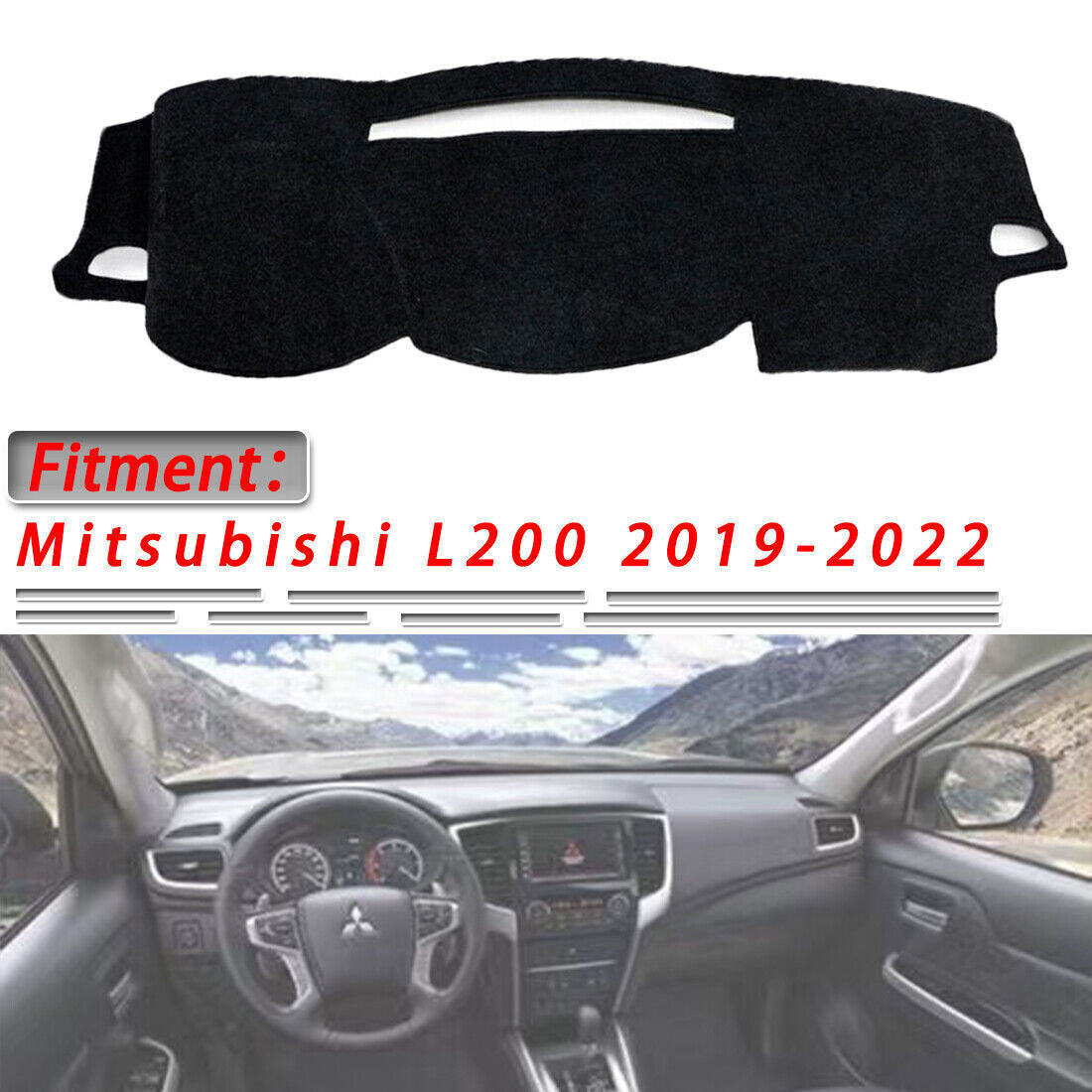 1X Inner Dashboard Dash Mat Non-slip DashMat Sun Shade for Mitsubishi L200 19-22
