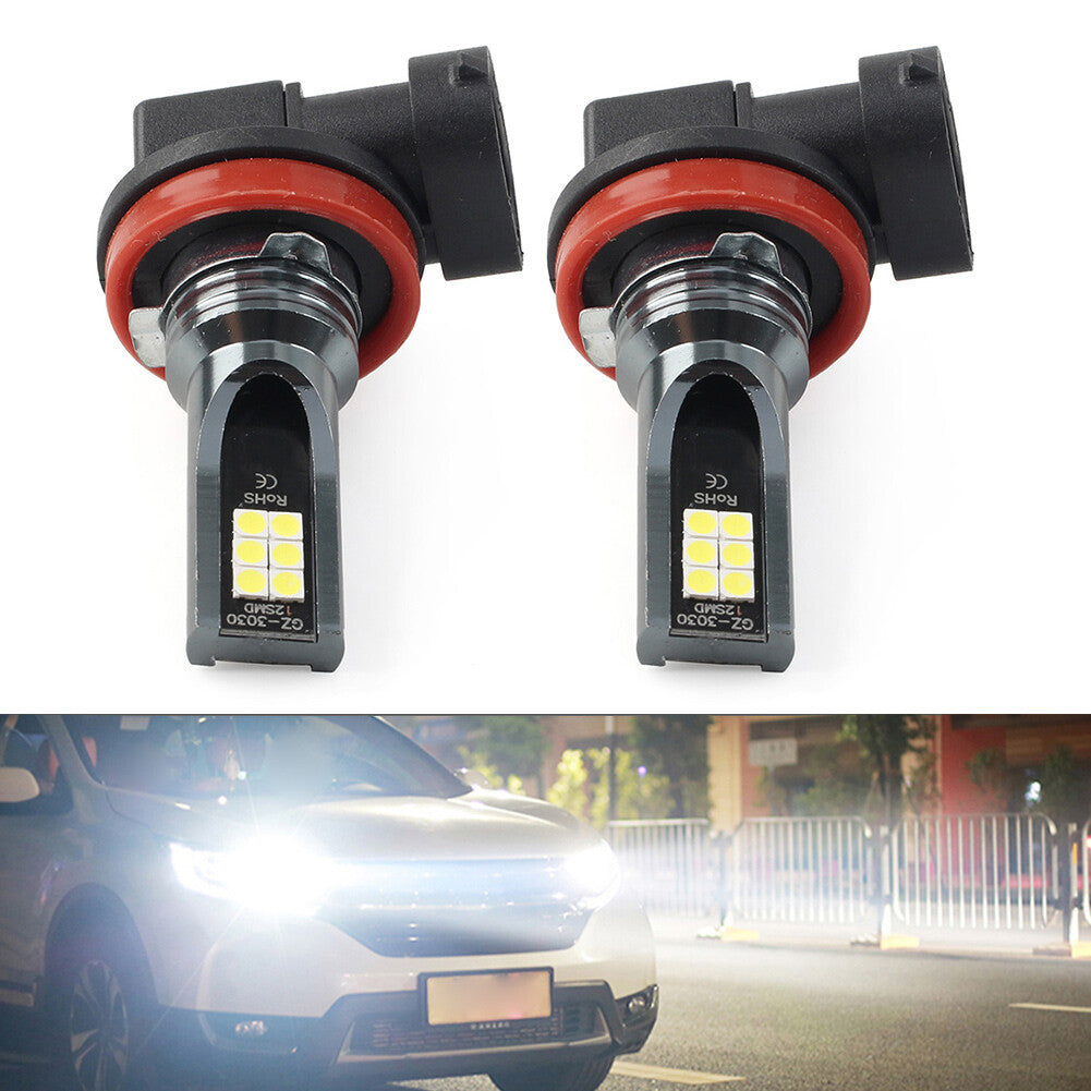 H11 LED Lamp Super Bright Bulbs White Light Lamp Fit Car Pair