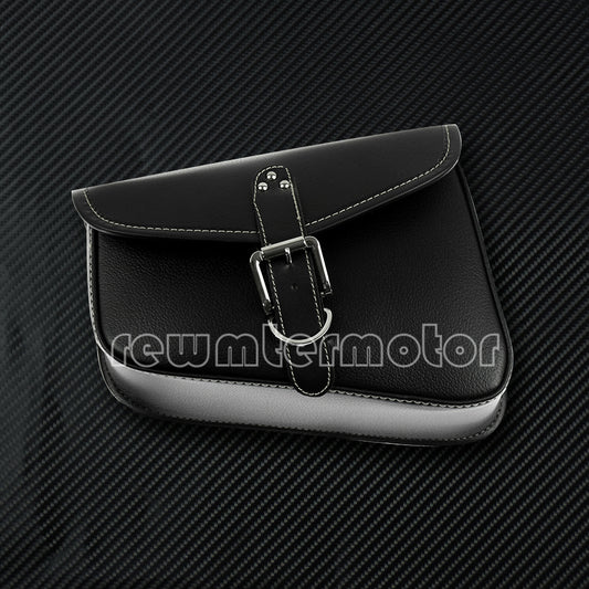 Black Left Side Saddlebag Saddle Bag Fit For Sportster XL883 XL1200 PU Leather