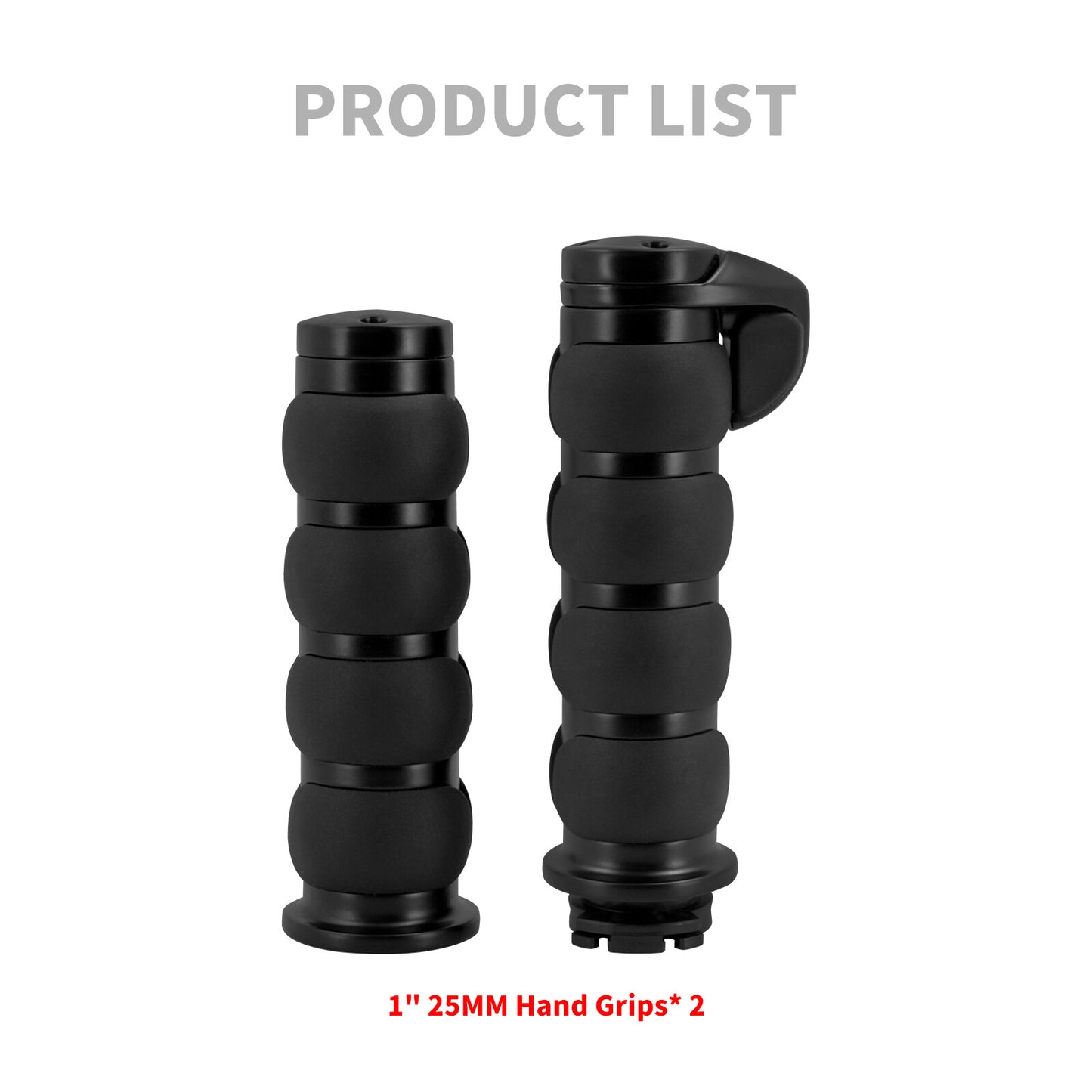 Black 1 Motorcycle Non-Slip Rubber Hand Grips for Harley for Honda for Yamaha for Kawasaki
