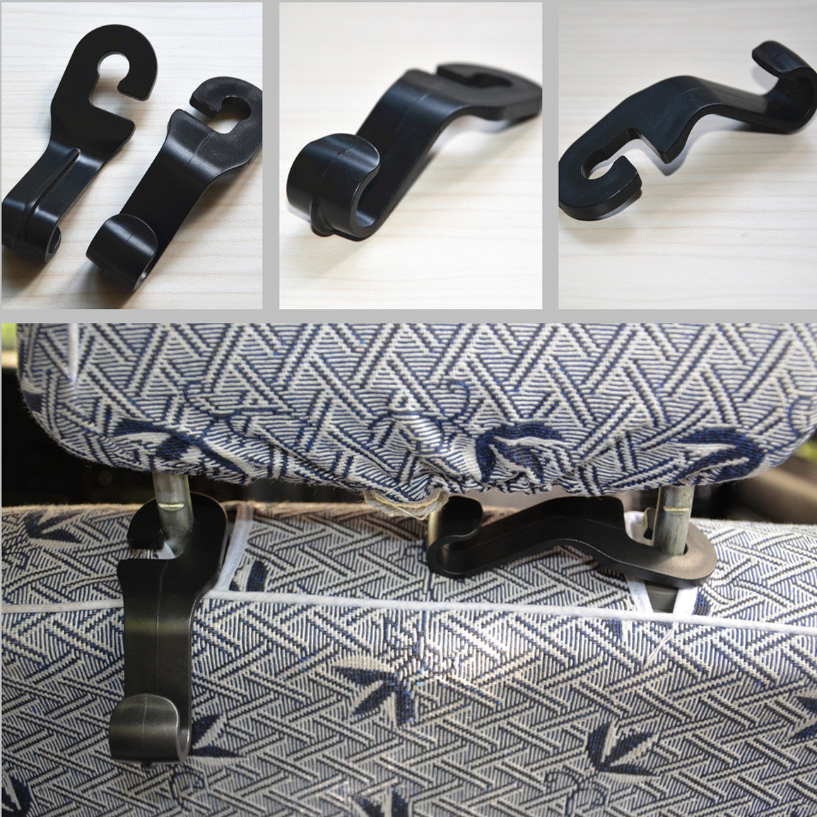 Auto Car for Seat Headrest Stand Black Holder Hanger Hooks Organizer Handle Bag