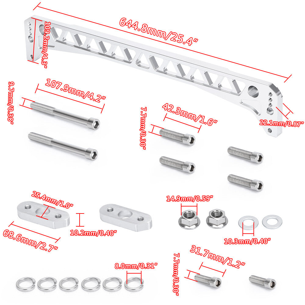 Rear Lower Control Arms Subframe Brace Tie Bar for Honda for Civic EK 96-00 Silver