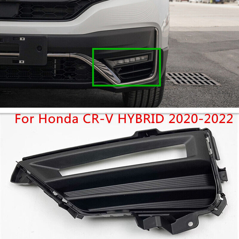 ABS Black LH Front Bumper Fog Lamp Cover Bezel for Honda CR-V HYBRID 2020-2022