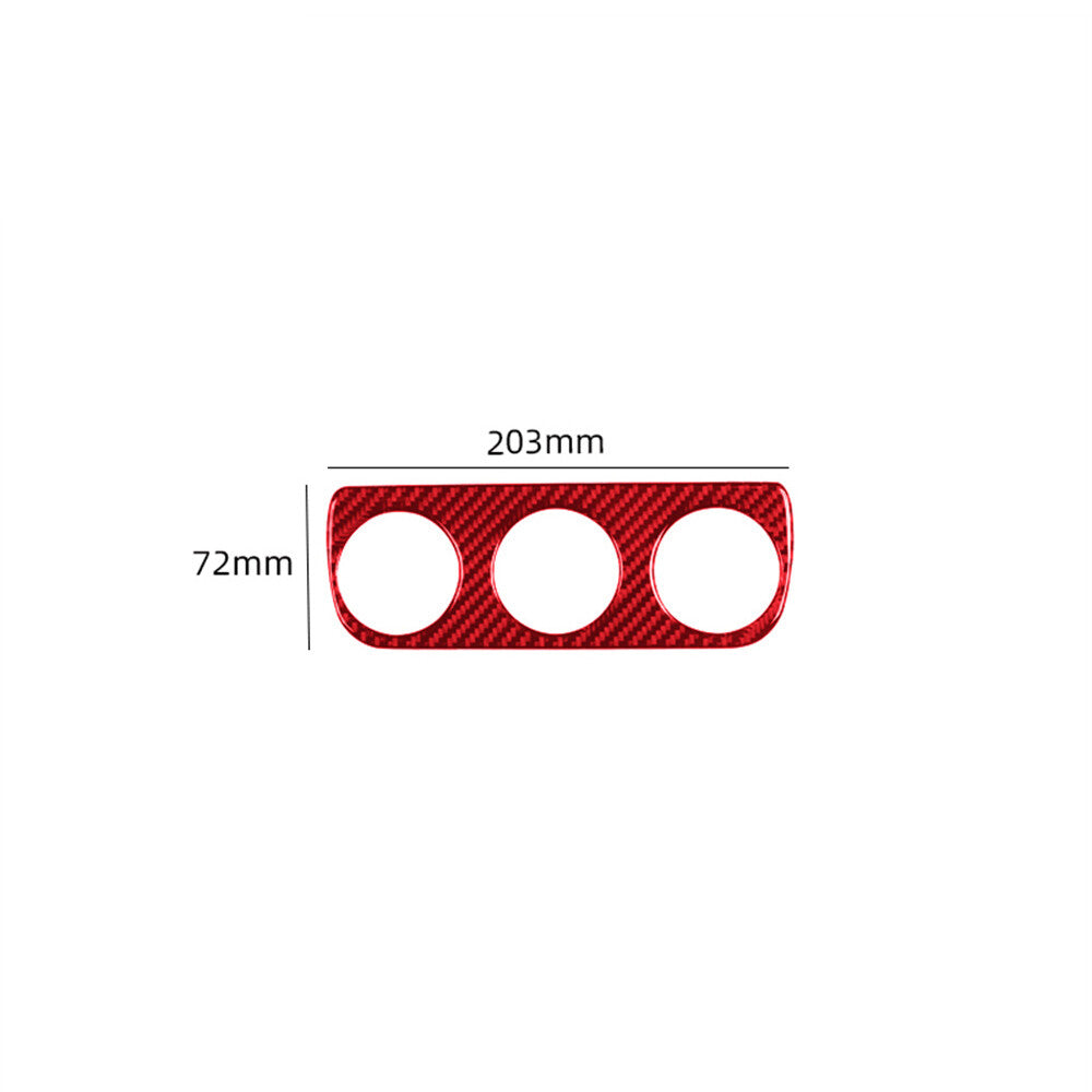 Red Carbon Fiber Center Climate Control Cover Trim for Jeep for Wrangler JK 2011-17
