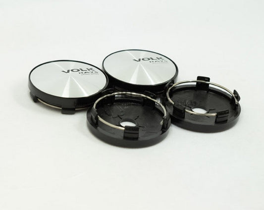 4x60mm Volk Rays Badge Wheel Center Cap Hub Cap Edge Cap Badge Silver Black