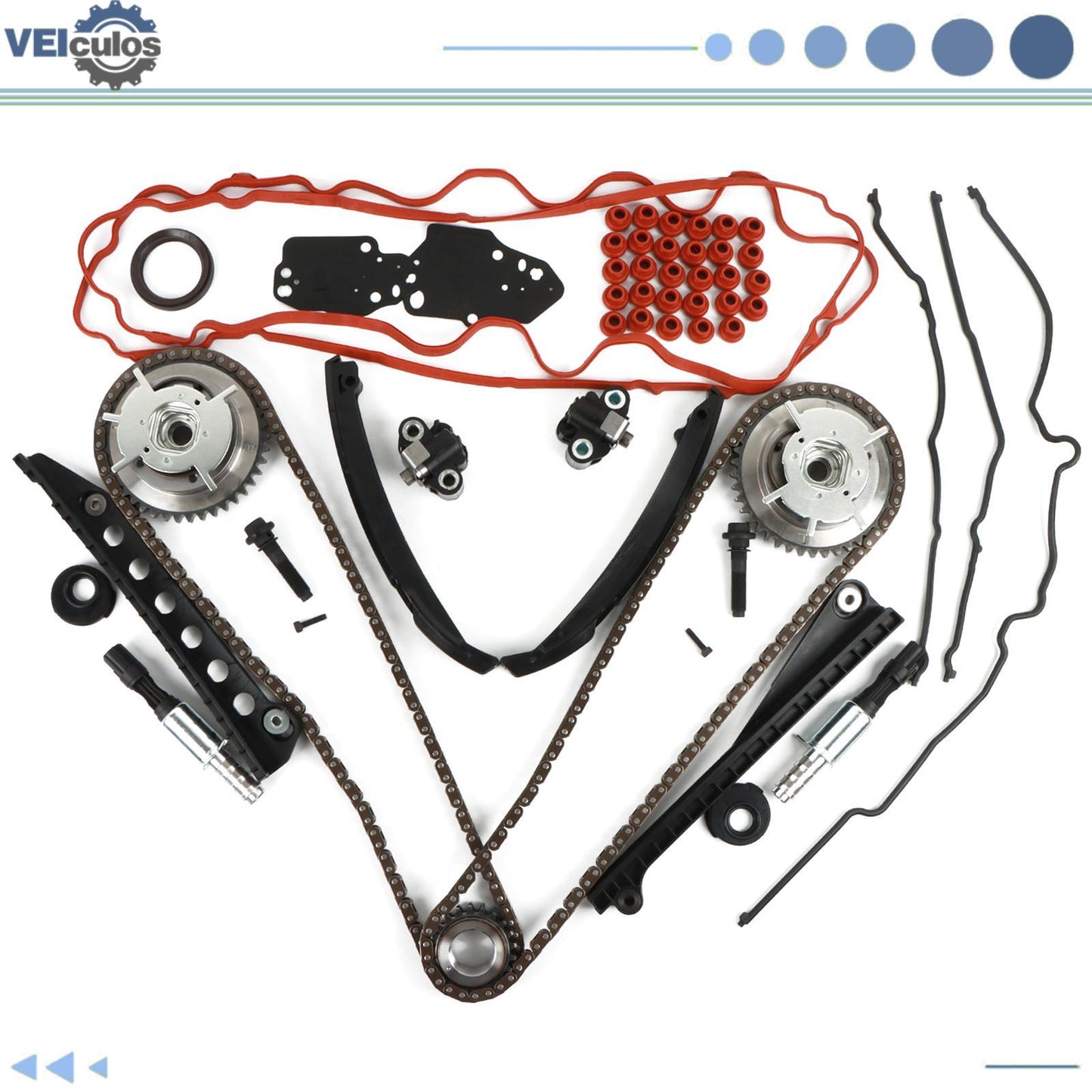 Timing Chain Kit + Cam Phasers + VVT Valves for Ford F-150 F-250 F-350 5.4L V8