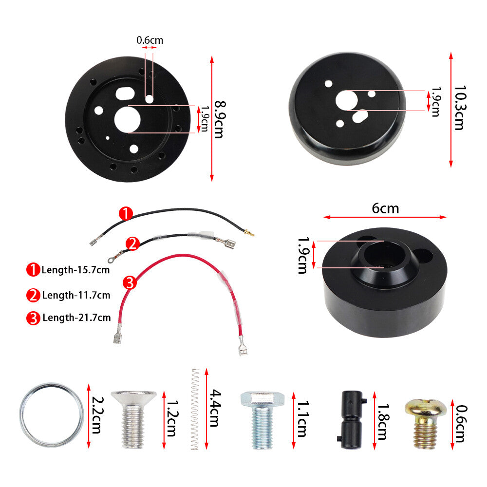 5 6 Hole Steering Wheel Polished Hub Adapter Flaming River Ididit GM for Chevy Blk