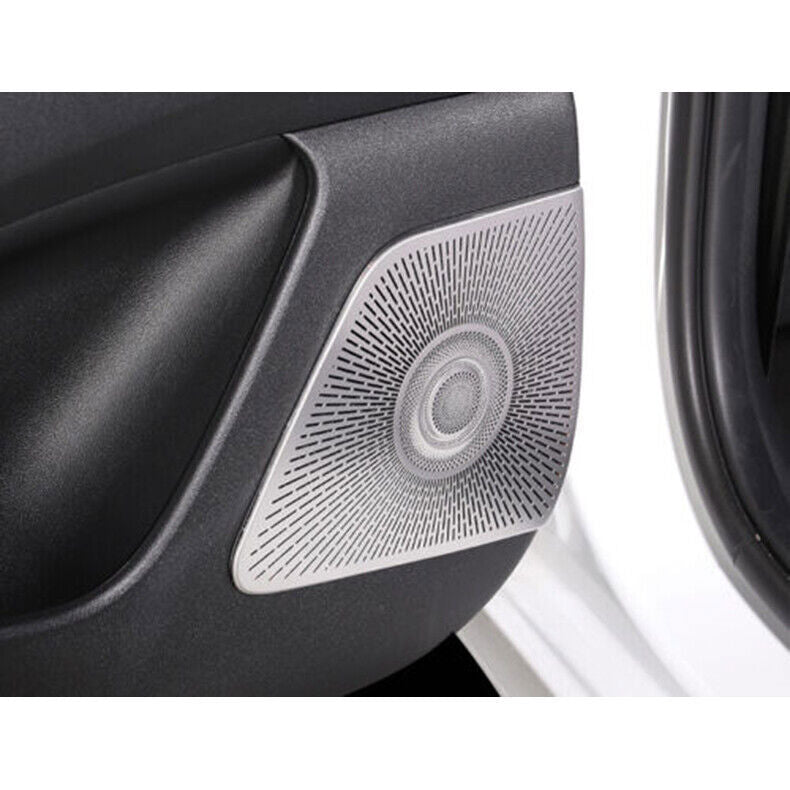 4Pcs for Hyundai for Elantra 2021-2023 Silver titanium Inner Door Speaker Cover Trim