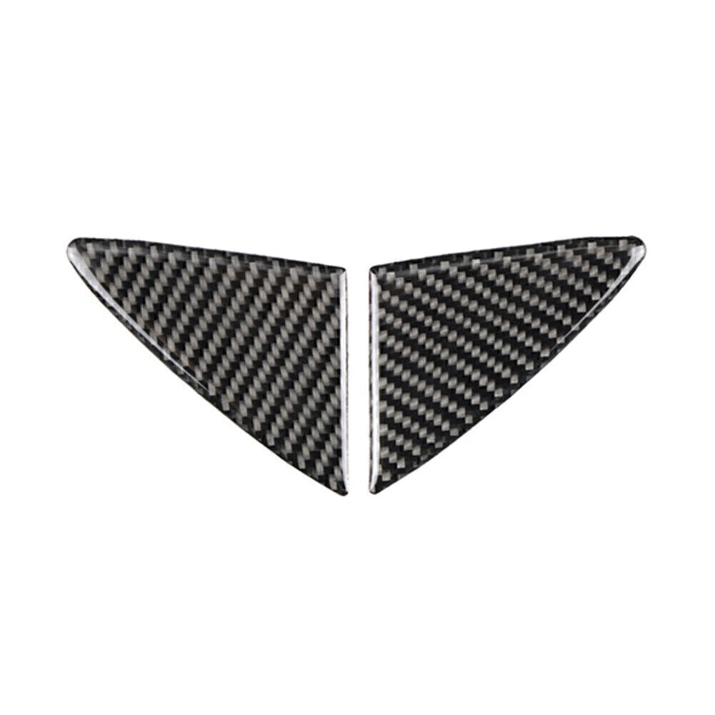 2x Carbon Fiber Front Grille Grill Cover Trim Fit for Mazda 3 Axela 2014 2015 2016