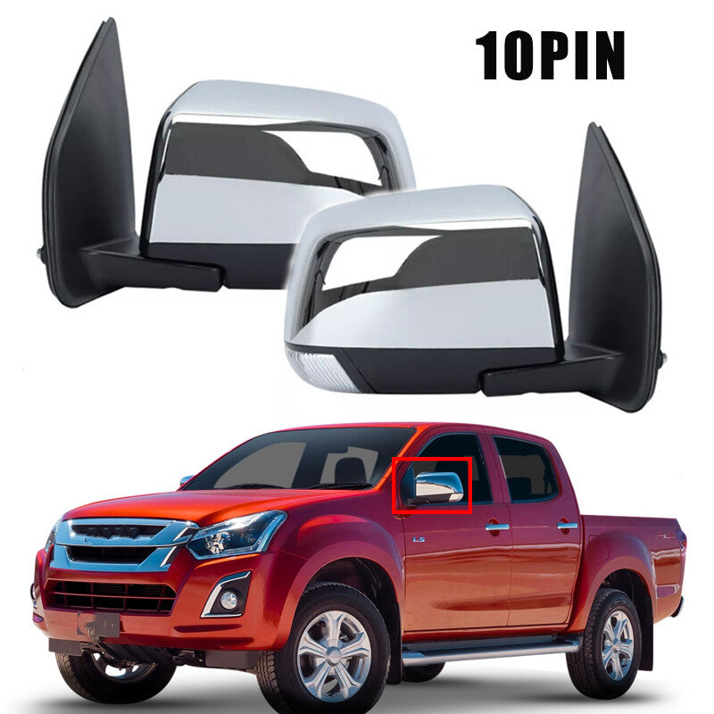 for ISUZU D-MAX DMAX 2012-18 1Pair Door Wing Mirror Electrical Folding 10Pin