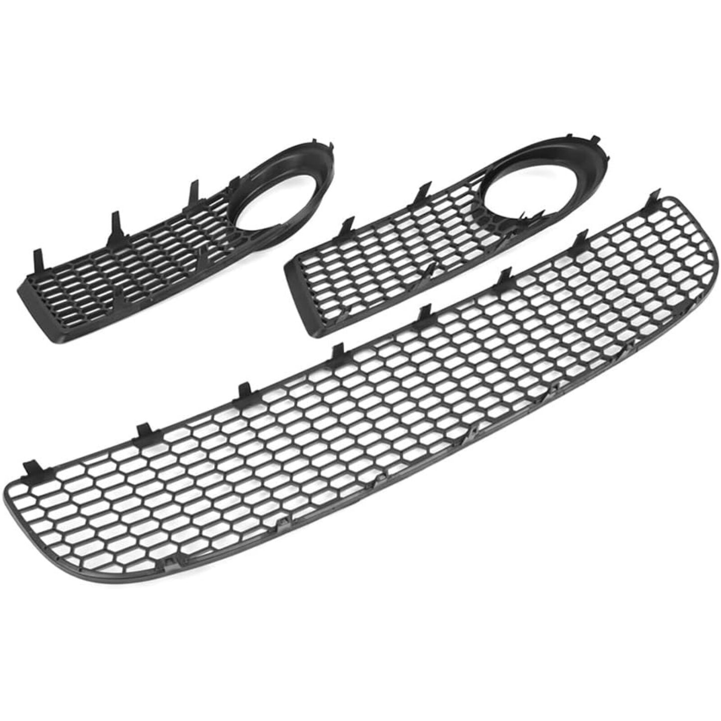 3x Front Center Bumper Lower Grill+Fog Light Grille Cover For 2006-10 for VW Beetle