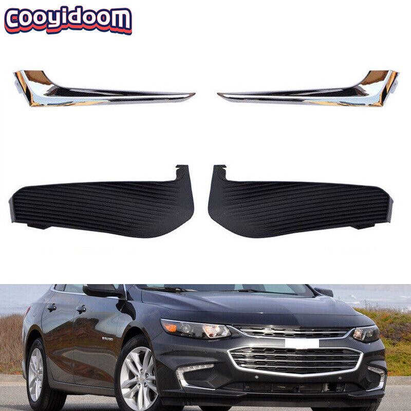 Chrome Front Bumper Fog Light Protector Kit 2016-2018 for Chevrolet Malibu XL