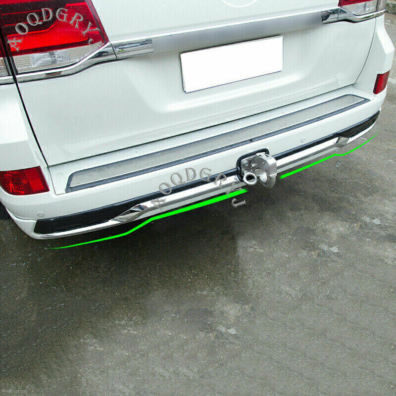 for Toyota for Land Cruiser LC200 16-21 Chrome Rear Bumper Guard Strip Cover Trim 3X