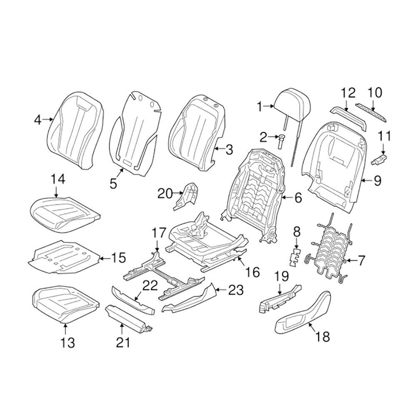 1PC Left Support Seating Track Rail Cover for BMW 5 7 Series 52107317459 AT
