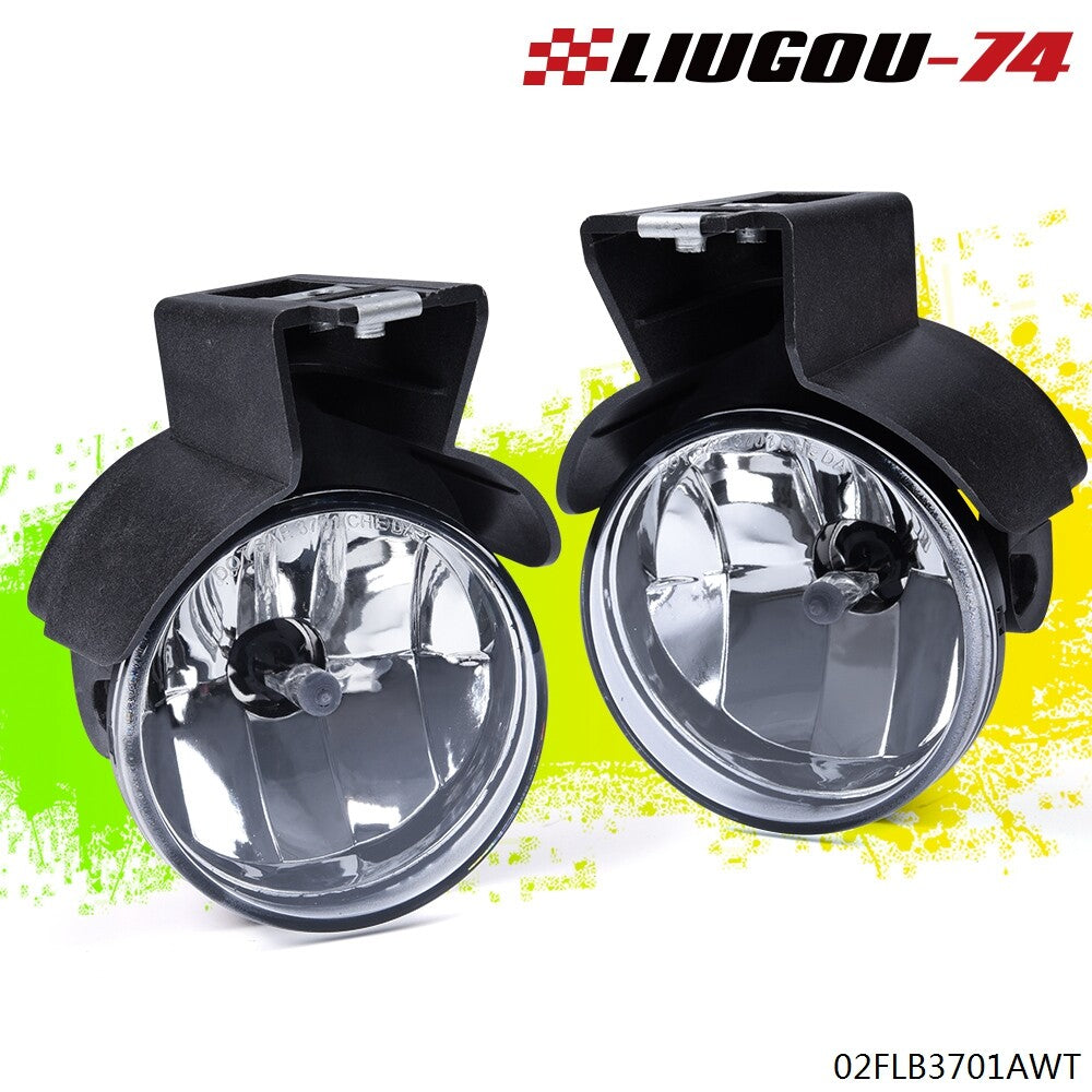2-Piece Front Bumper Fog Light Transparent Light Set Suitable for Dodge Durango Dakota