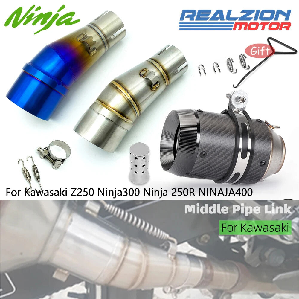 Middle Pipe Exhaust Muffler 51mm Tail Pipe Escape Link Pipe for Kawasaki Z250