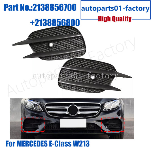 1Pair Front Bumper Outer Grille Fog Light Trim Cover for MERCEDES E-Class W213