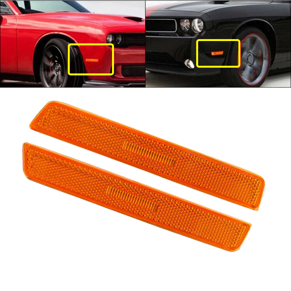 1Pair Front Bumper Side Marker Lamps Left Right for 2015-2019 for Dodge for Challenger