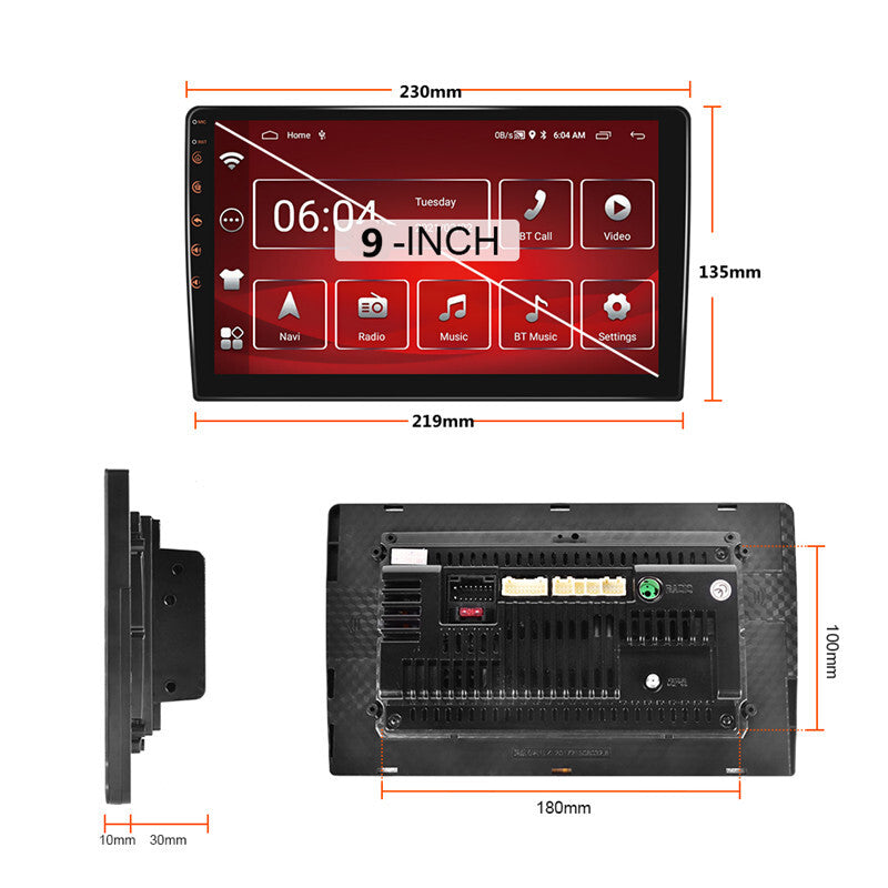 9in 2 Din Android Car Radio Autoradio Multimedia Player GPS Navi WIFI Stereo BT