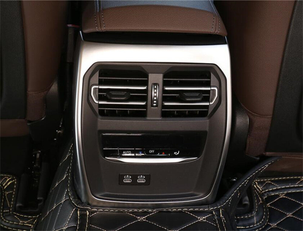 Silver ABS Rear Air Outlet Vent Frame Panel Cover for BMW 3 Series G20 G28 2020+