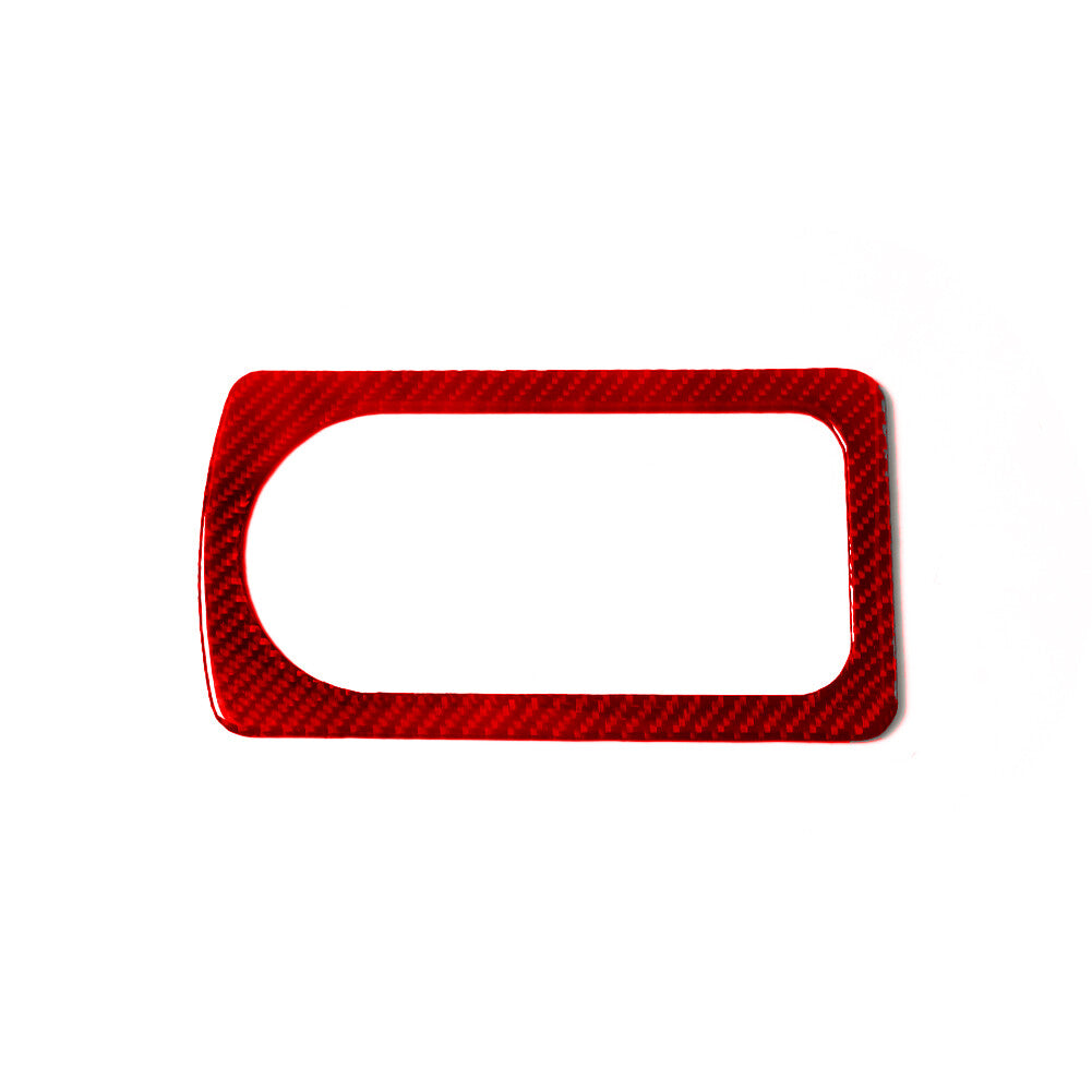 Red Carbon Fiber Rear Armrest Cup Holder Frame Trim for Dodge for Ram 1500 2009-12