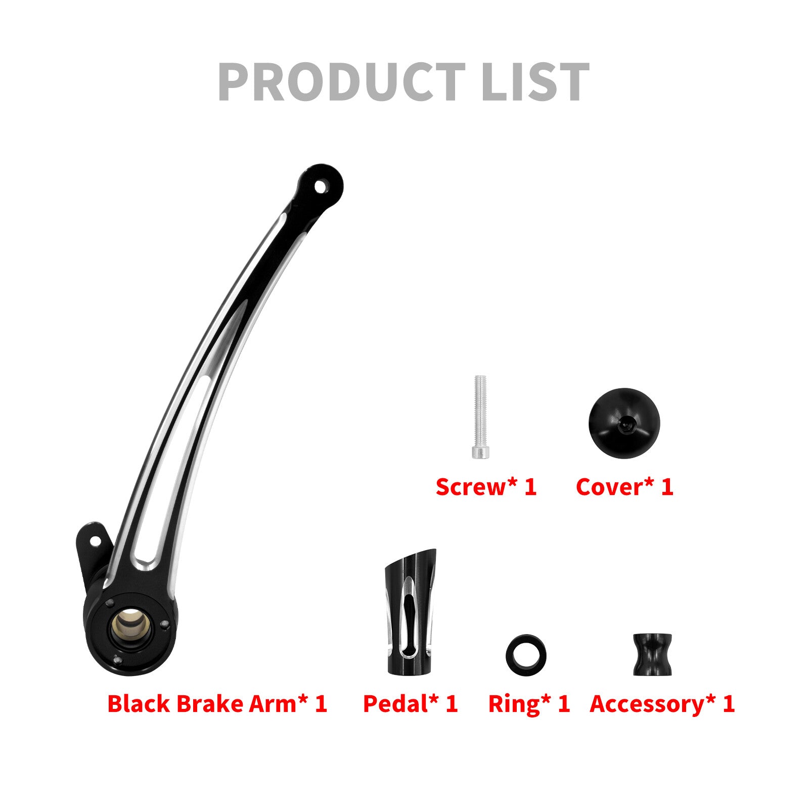 Black CNC Brake Lever Arm Peg Pedal for Harley Touring Road Electra Glide 97-07