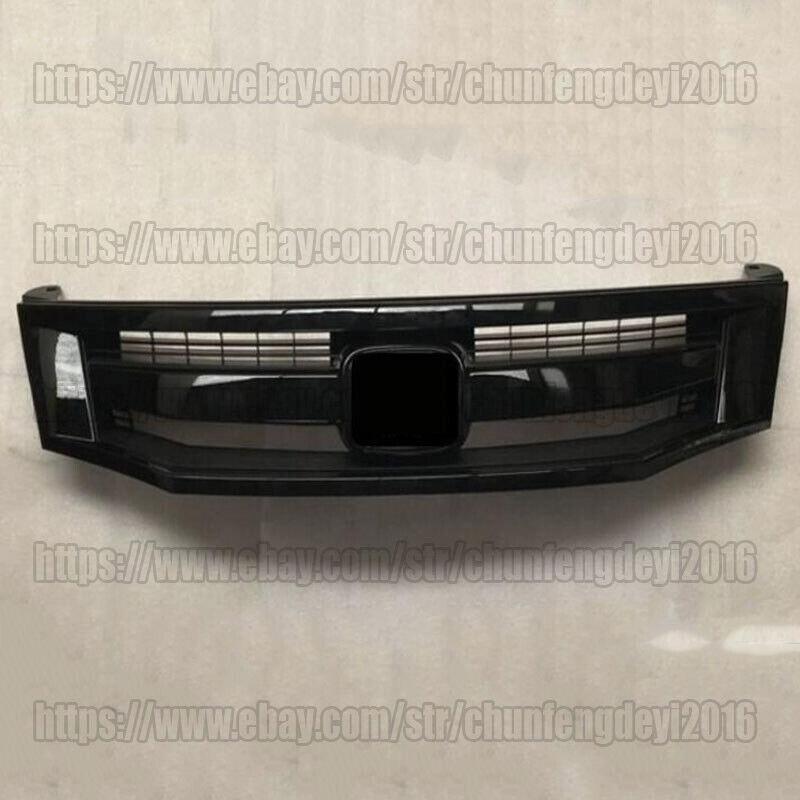 For 2008 2009 2010 8th Gen for Honda Accord 4dr Sedan Glossy Black Front Grille