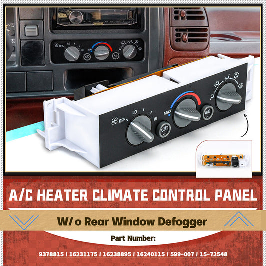 A/C Heater Climate Control Switch for Chevy for GMC C1500-C3500 K1500-K3500 Truck