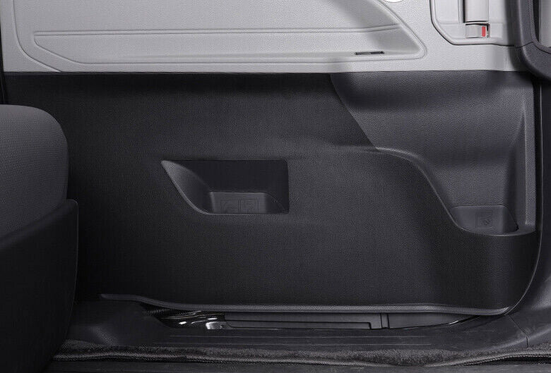 Black PU Leather Inner Door Anti-Kick Panel Cover Trim for Toyota for Sienna 2021-24