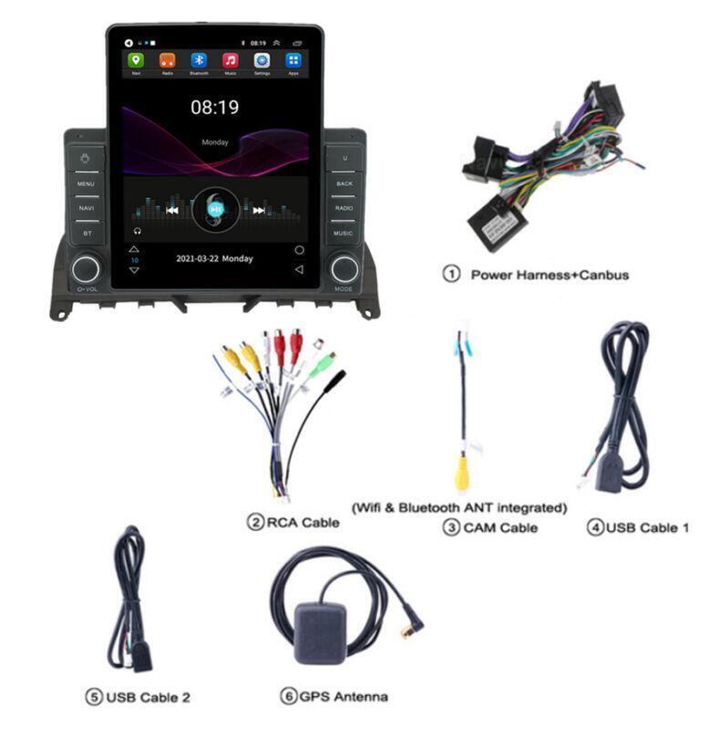 9.5 Android 10.1 2+32GB For 07-10 for Mercedes-Benz C Class W204 S204 Car Radio GPS