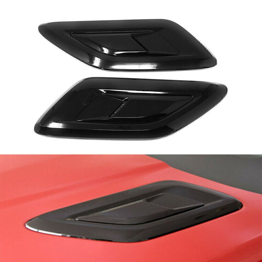 Black front hood vent covers fit the for Land Rover for Range Rover Sport 2018 - 2021