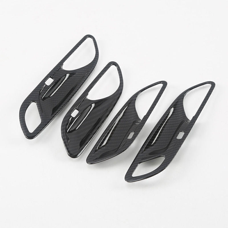for Cadillac XT4 2019-23 Carbon Fiber Look Inner Door Handle Bowl Cover Trim 4X