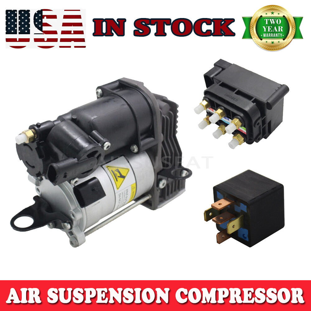 W221 Air Suspension Compressor Pump+ Valve Block Relay for Mercedes S550 07-13