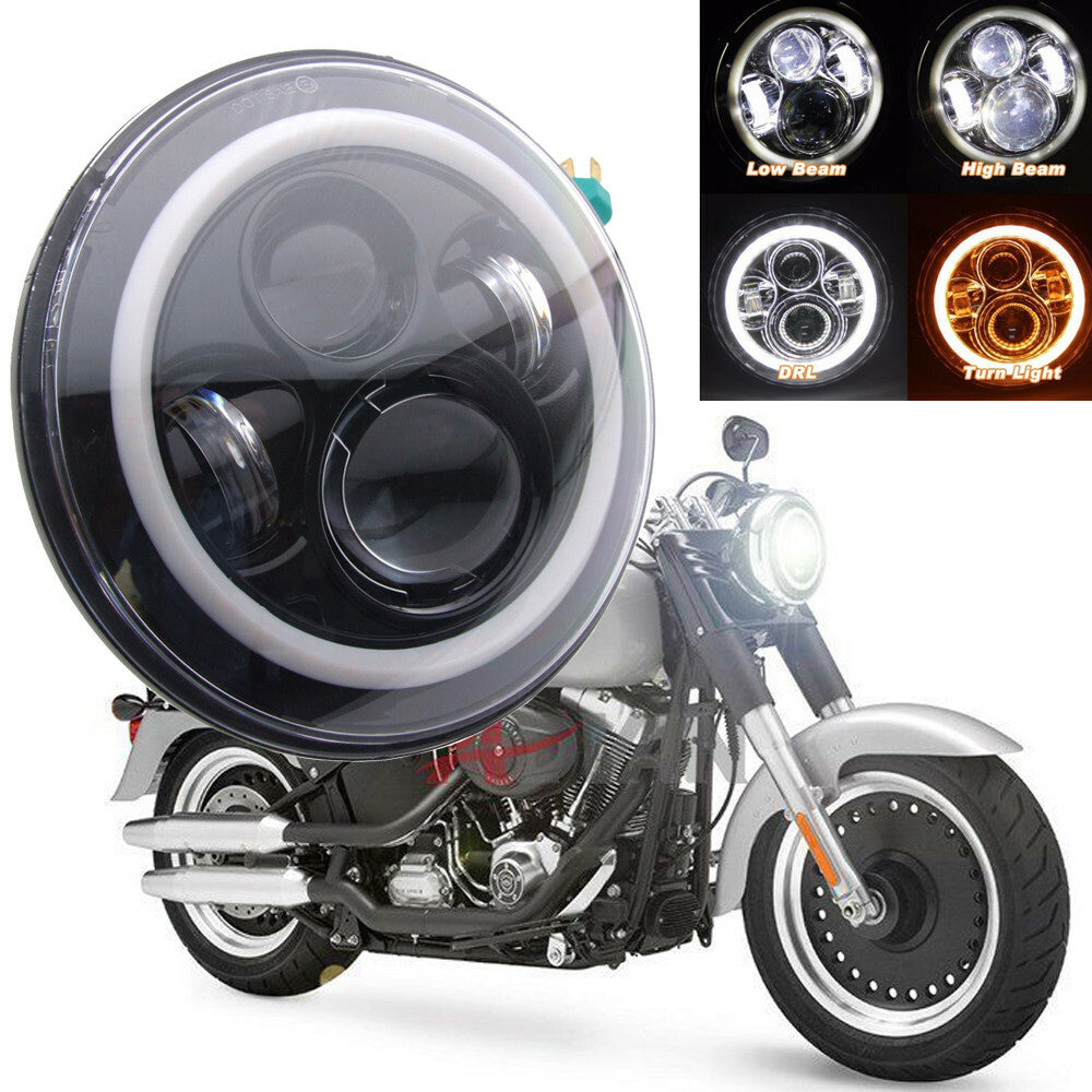 7-inch LED headlights and 2 x 4.5-inch fog light rings are available for Harley-Davidson motorcycles.
