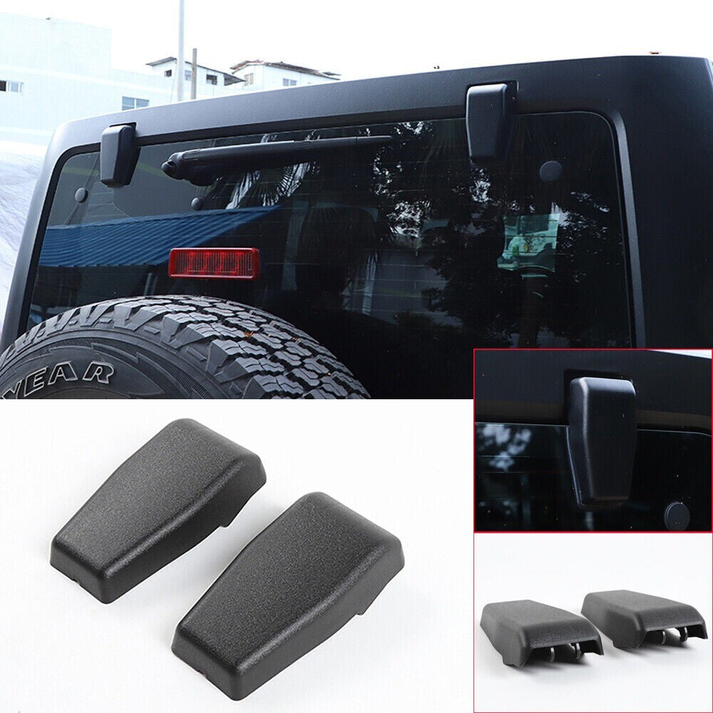 for Jeep for Wrangler JK 2007-2017 Tailgate Rear Window Glass Hinge Cover ABS Black