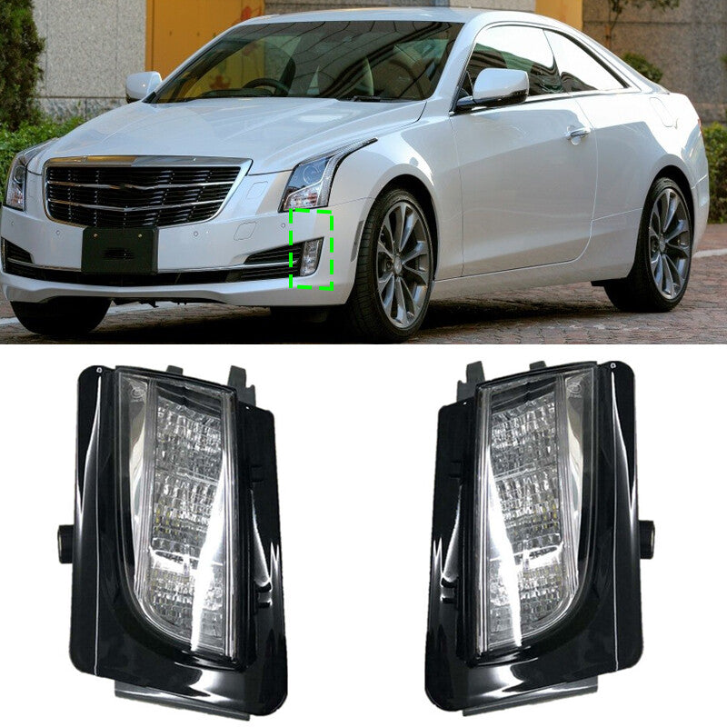 Pair Front Fog Lamp Daytime Running Lights for Cadillac ATSL 2013 2014 2015-2019