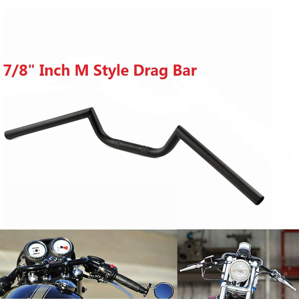 7/8 inch motorcycle tow bar handlebars, black chrome, suitable for Cruiser Chopper Cafe Racer