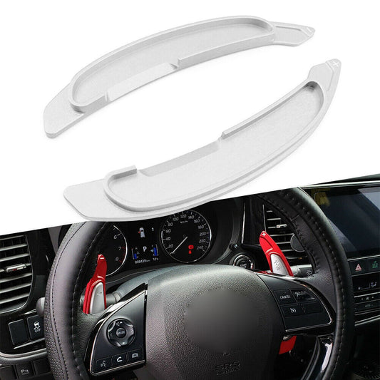 Steering Wheel Shift Paddle Shifter Extension for Mitsubishi Lancer Silver 2PCS
