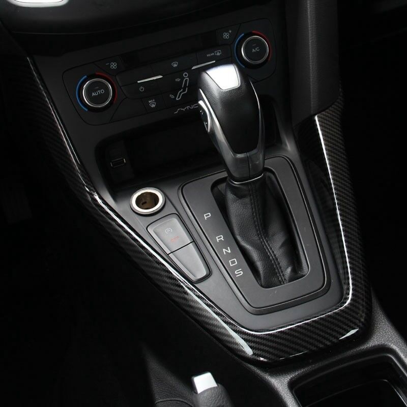 for Ford Focus 15-18 Carbon Fiber Look Gearshift Outer Panel Frame Cover Trim 2P