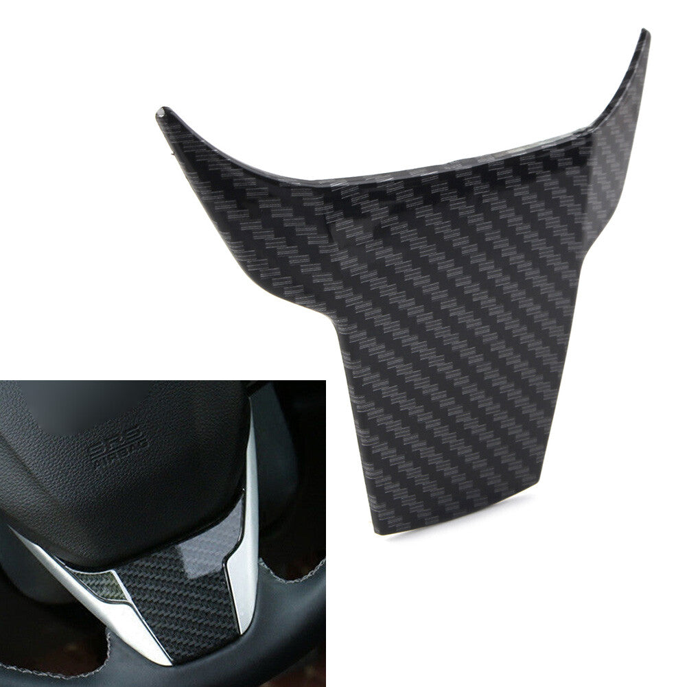 Carbon Fiber Style Steering Wheel Cover Trim Fit for Honda for Civic 10th Gen 2016-2017