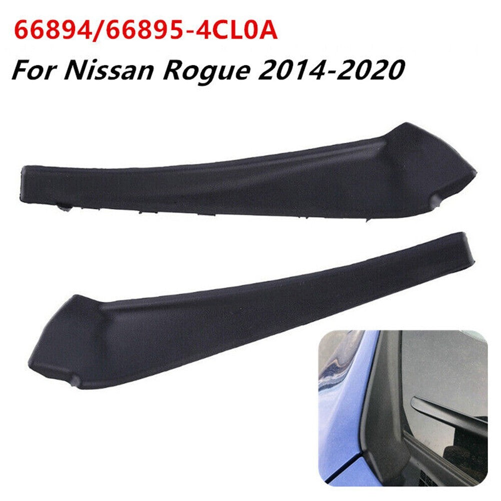 2Pcs for Nissan -Rogue 2014-2020 Front Wiper Side Cowl Extension Cover Trim Black