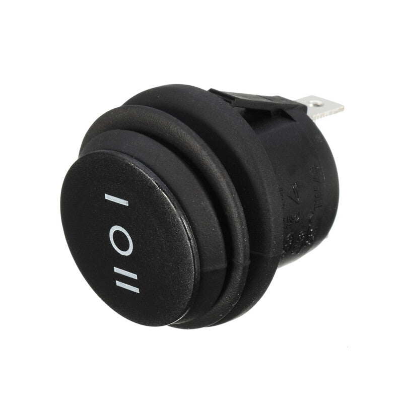 5-piece set of 3-position waterproof round rocker switches (6A/250V, 10A/125V AC)